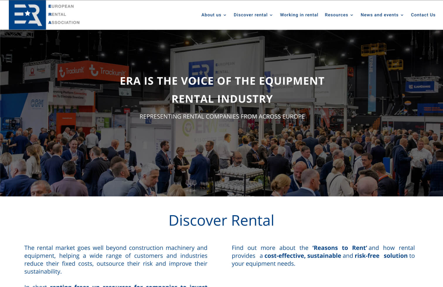 European Rental Association website desktop screenshot