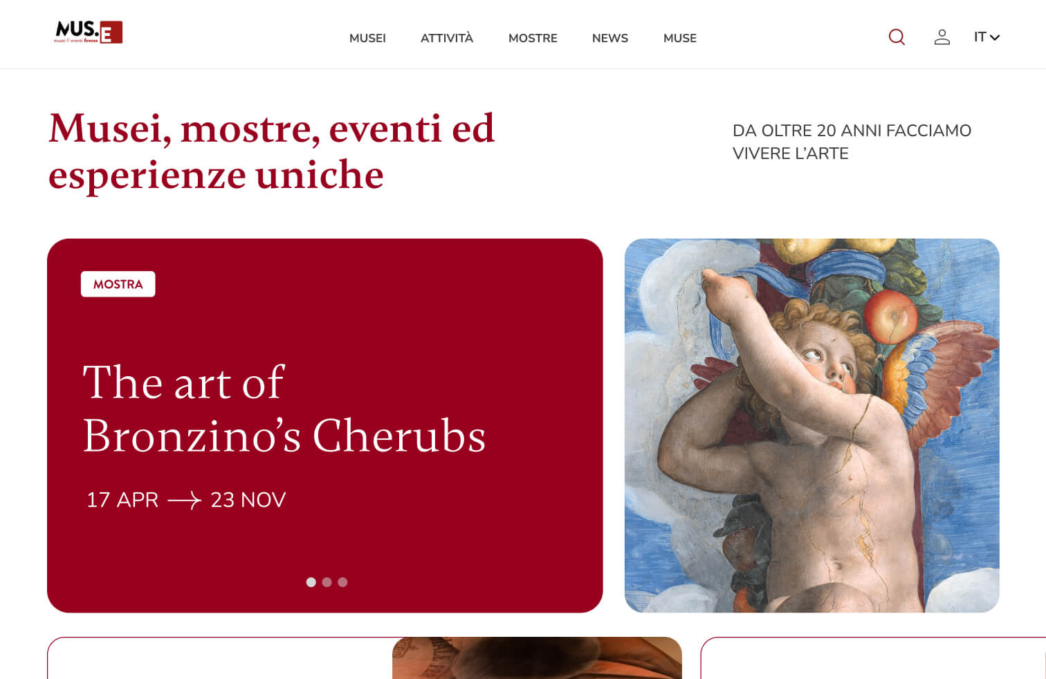 Mus.E Firenze desktop website screenshot