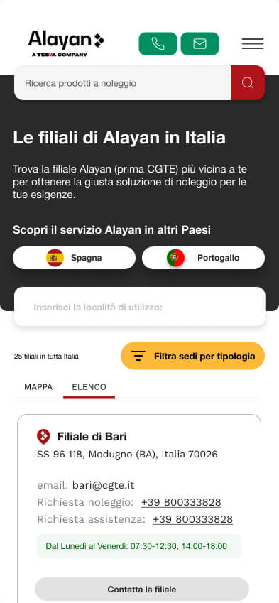 Alayan Rentals website mobile screenshot