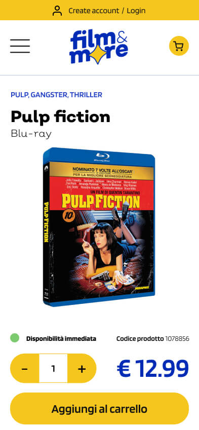 Film&More product page mobile screenshot