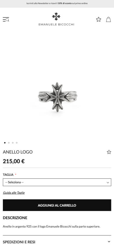 Emanuele Bicocchi product page desktop screenshot