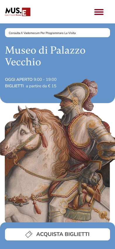 Mus.E Firenze mobile website screenshot